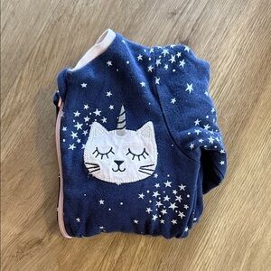 Unicorn Cat Navy Kids Pajamas